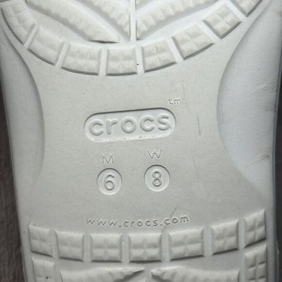Crocs Women's Classic Slide Sandal Comfort Two Strap Slip On White Size 8 - Picture 16 of 16